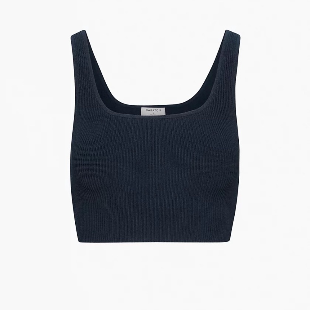 Babaton Sculpt Knit Squareneck Cropped Tank